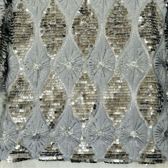 NWT Band of the Free Boho Sequin Faux Fur Open Front Jacket Size XS - Picture 10 of 12